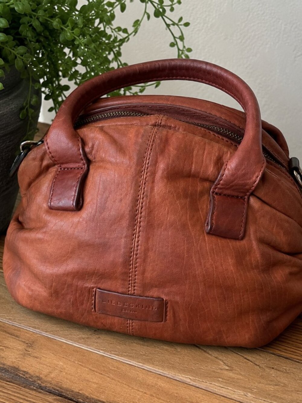 Liebeskind Berlin Brown Leather Satchel Shoulder Bag Soft Slouchy Large